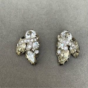 Signed Eisenberg Ice Rhinestone Clip Earrings